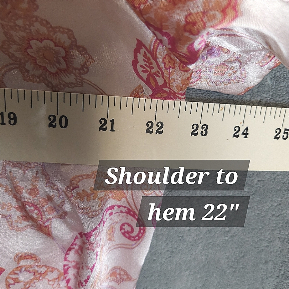 Valerie Stevens Intimates Pink Paisley Floral  Pajama Set Size XL - Picture 7 of 13